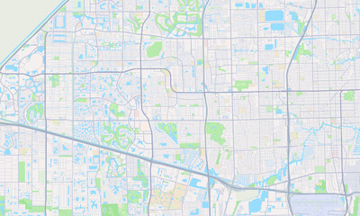 Obraz premium Plantation Florida map