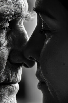 Couple's portrait with age difference