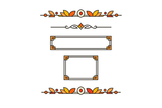 Collection of elegant fall-inspired vector dividers and borders