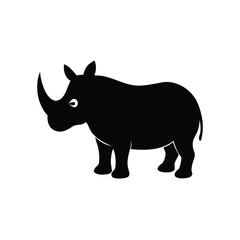 Fototapeta premium Rhino Silhouette Icon Wildlife Vector Graphic Design Element