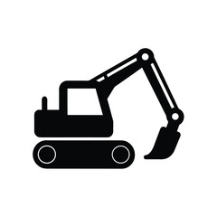 Naklejka premium Excavator Icon Construction Equipment Vector Illustration