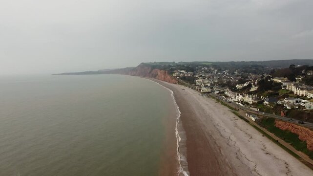 Budleigh Salterton from the air devon England uk 