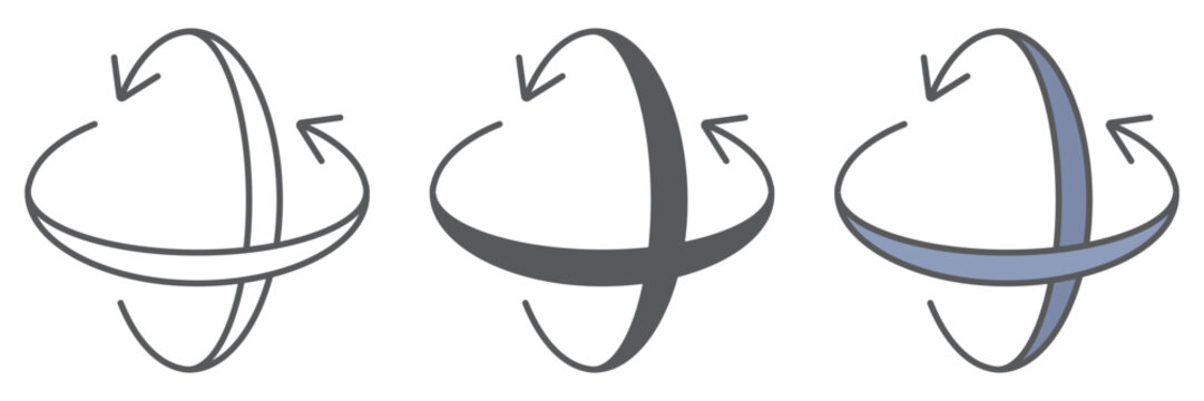 Rotation axis line icon, pivot and view, rotate sign, vector graphics, a linear pattern on a white background.