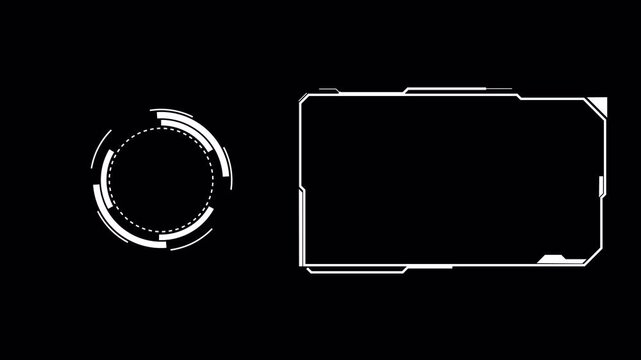 Futuristic HUD End Screen YouTube Transparent Background with Left Circular Ring and Right Wide Panel Frame, Subscribe Button, Thank You for Watching, 4K