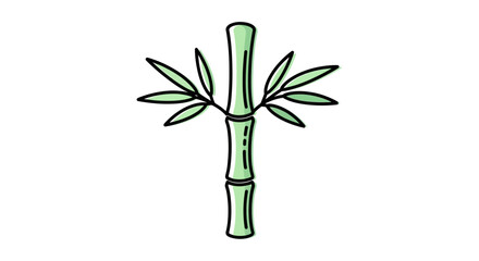 Fototapeta premium Bamboo plant with green leaves.