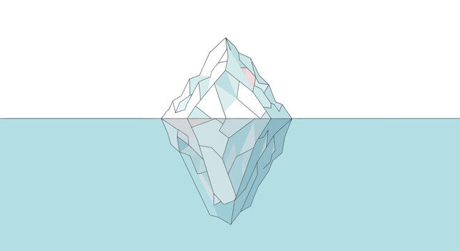 Iceberg floating in the ocean water.