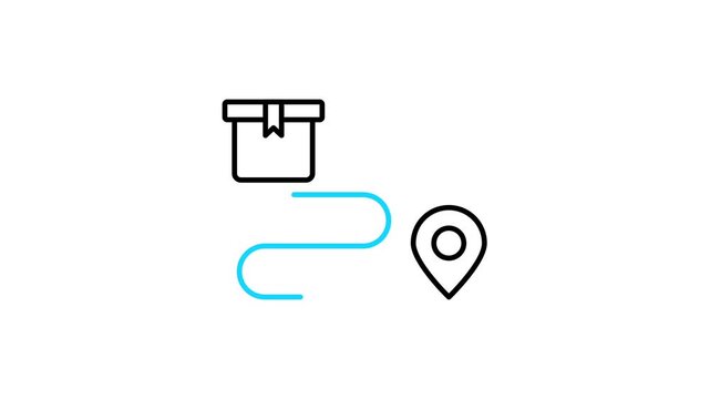 Delivery Route Animated Icon Video
