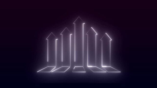 up arrow with neon line