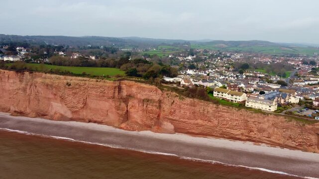 Budleigh Salterton from the air devon England uk 