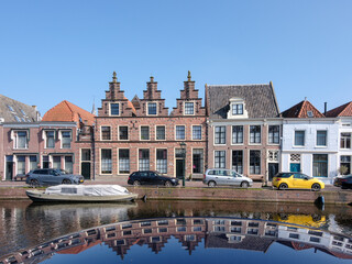 Naklejka premium Historical Oudegracht in Alkmaar, Noord-Holland province, The Netherlands
