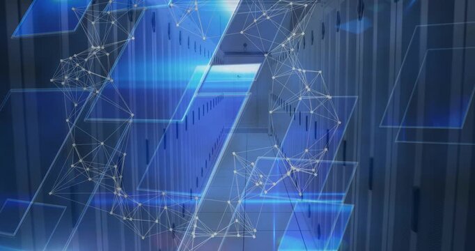 Animation of hourglass over network of connections