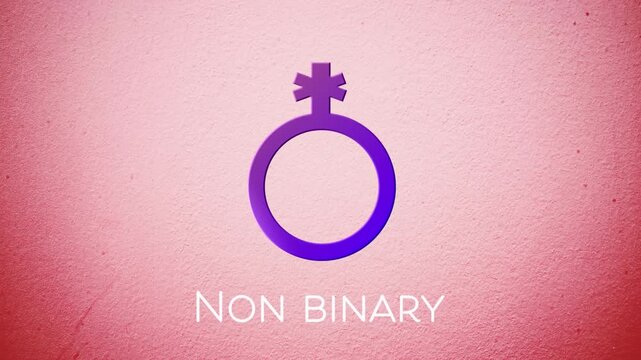 Animation of non binary text over non binary symbol