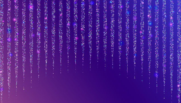 Glitter Sequins Background. Blue Shiny Sparkles For Carnaval And Party. Circle Of Glittery Dust And Radiant Pearl Texture. Hologram Brilliant Light.  Pink Glitter Sequins
