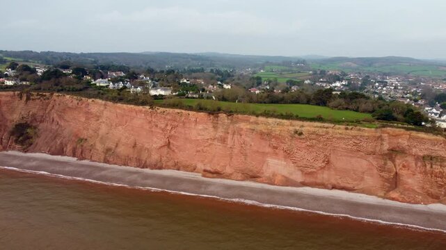 Budleigh Salterton from the air devon England uk 