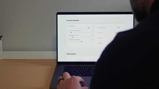 Business Intelligence Analyst Investigates Impact of Artificial Intelligence AI on Long-Term Corporate Revenue and Staffing Concept