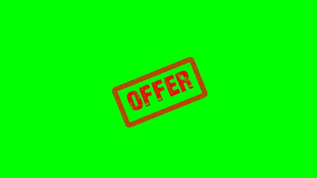 Offer Rectangular Stamp Animation on Green Screen Background