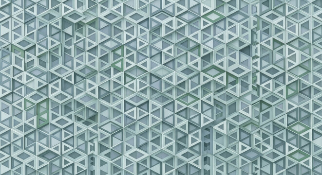 Abstract Geometric Wall with Interlocking Triangles