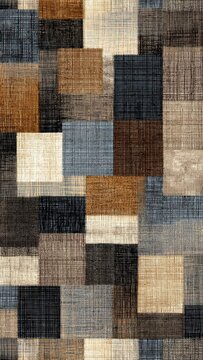 Patchwork Textile Texture with Geometric Squares (Earthy Tones)
