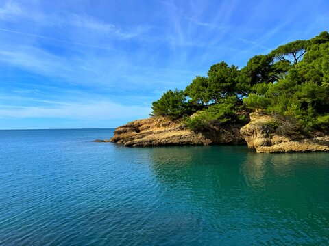 The rocky coastline of the Adriatic Sea in 
Montenegro. 