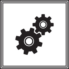 Fototapeta premium Gear Cogwheel Set Minimalist Mechanical Settings Icon Illustration