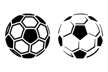 Naklejka premium Soccer Ball Vector Icons Set Black and White Football Graphics