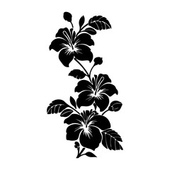 Black Hibiscus Flower Silhouette Vector Illustration © AnupKumar