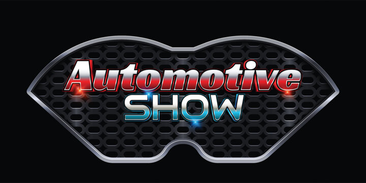 Automotive show logo a modern design with metallic and neon effects