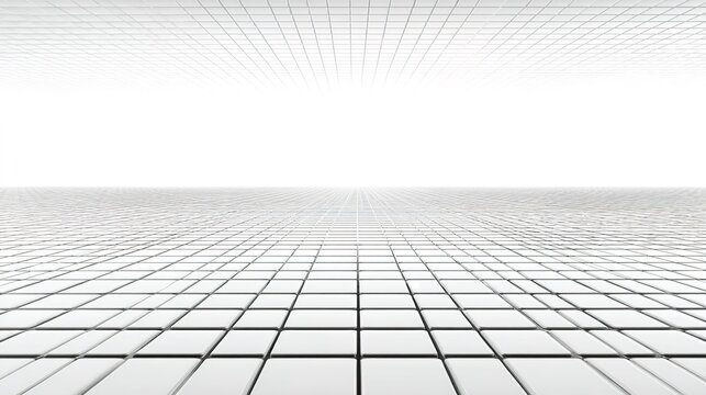 Abstract Grid Perspective: A minimalistic, abstract grid pattern stretches towards the horizon, creating a sense of depth, precision, and order.
