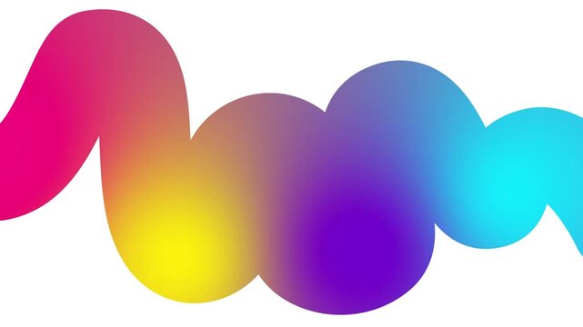 Animated colorful tape appear and disappear. Decorative line with smooth. Looped video. Linear vector illustration isolated on white background.