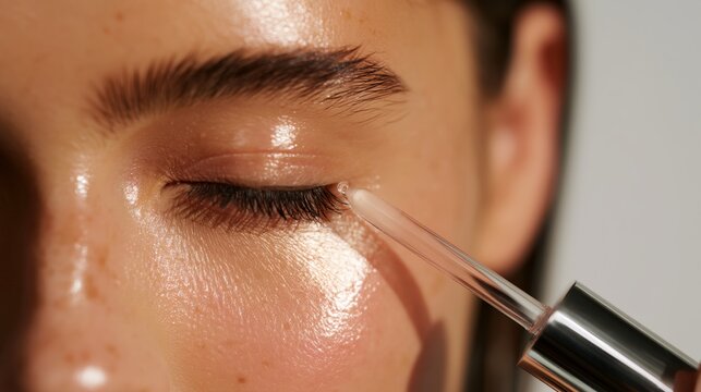 Serum drop near eyelash line