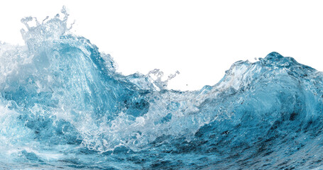 Ocean water surface waves , isolated on transparent background cutout