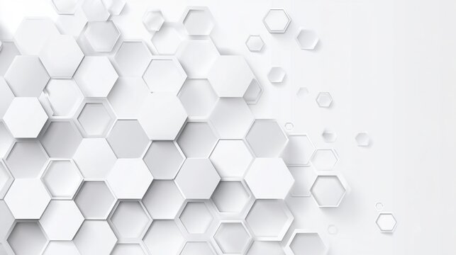 Abstract Hexagonal Delight: A captivating digital artwork showcasing a seamless pattern of textured, three-dimensional hexagons in various shades of grey.