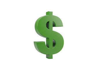 Obraz premium Green 3D dollar sign symbol on a black background currency money