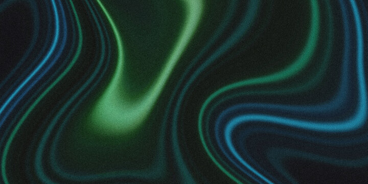 A dark green and blue abstract image with wavy lines
