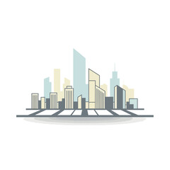 Fototapeta premium Modern City Skyline Vector Illustration Design.