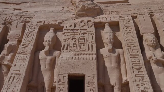 Temple of Nefertari next to the temple of Abu Simbel temple of Pharaoh Ramses II in southern Egypt in Nubia.