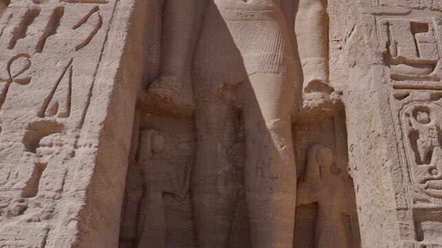 Temple of Nefertari next to the temple of Abu Simbel temple of Pharaoh Ramses II in southern Egypt in Nubia.