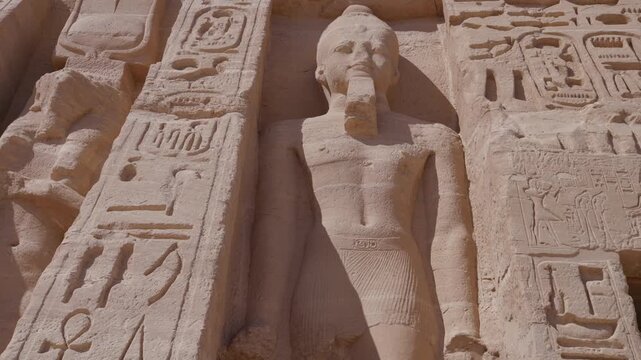 Temple of Nefertari next to the temple of Abu Simbel temple of Pharaoh Ramses II in southern Egypt in Nubia.