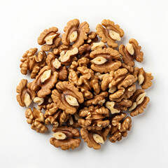 Obraz premium A satisfying heap of fresh, shelled walnut halves ready for wholesome eating and baking