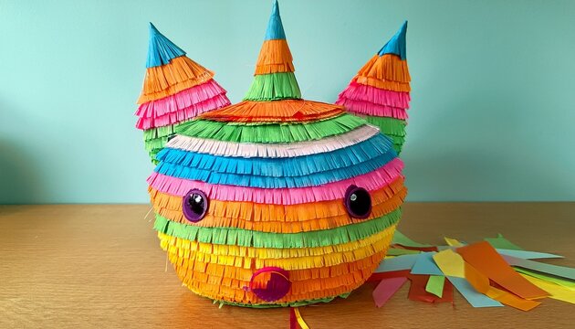 a pinata is a clay or cardboard pot or a wire structure covered in papier mache decorated with colored paper