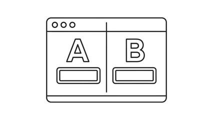 Simple ab testing interface with two options a and b displayed in boxes © MDMEHEDI