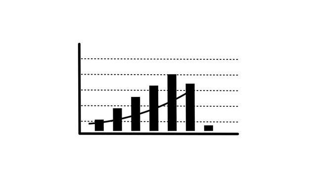 Simple black and white bar graph illustrating increasing data points