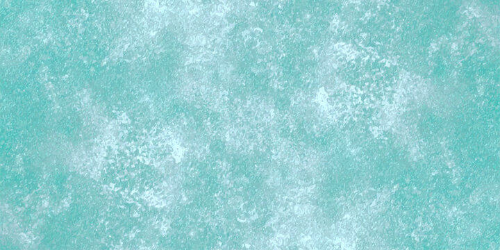 Abstract turquoise blue watercolor wash background with white mottled sponge texture and distressed grunge paper effect