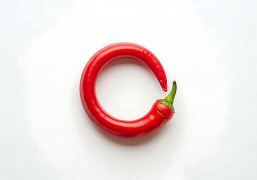 Red chili pepper shaped like a C letter
