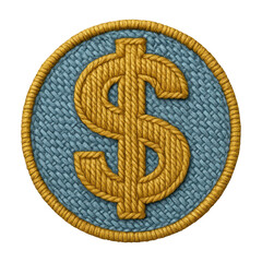Obraz premium PNG Embroidered dollar sign patch