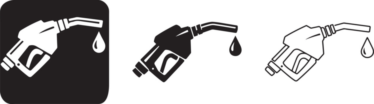 Refuel gun icon bold vector silhouette style.