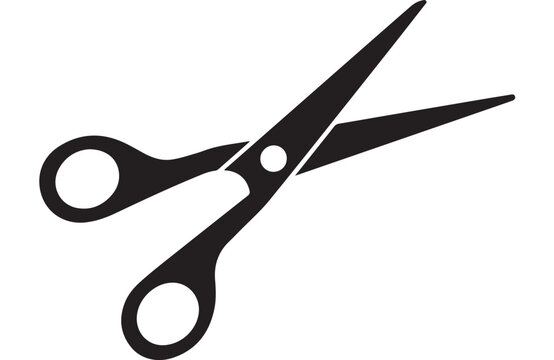 Scissors Icon Vector in Black and White for Cutting, Editing, Sewing, and Craft Tool Concepts