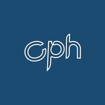 Minimalist CPH logo design on a blue background.
