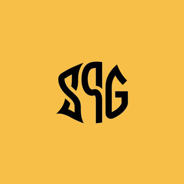 Abstract Black SSG Monogram Logo Design.