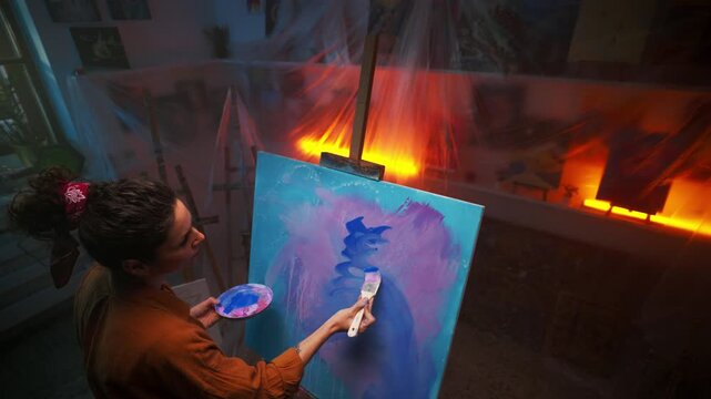 Creative Painter Combines Bold Color And Textured Layering Techniques